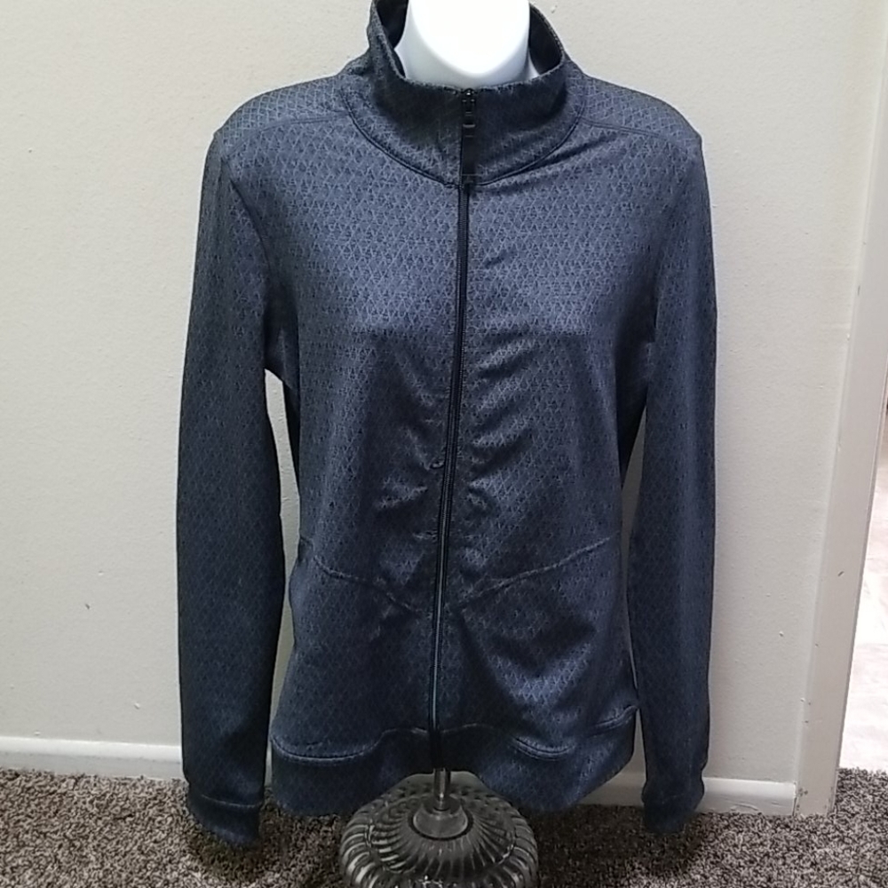 Prana Medium, Dark Grey zip up track jacket